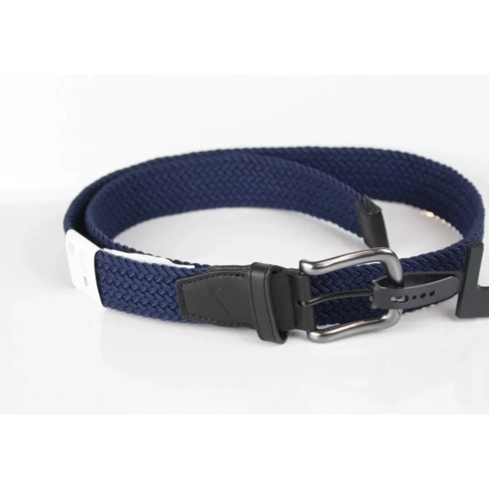 Nike Belt Mens XL Navy Blue Woven Braided Stretch Elastic Golf 42-44 NEW‎